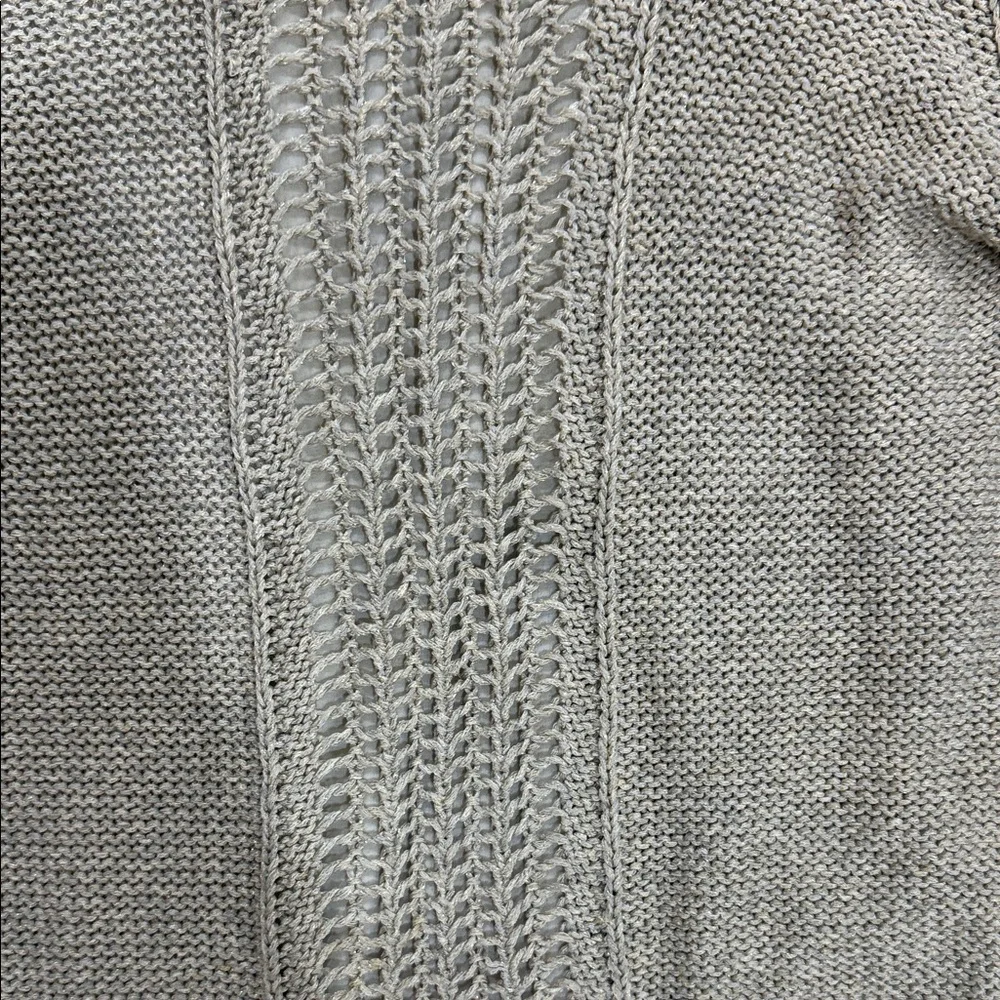 Lucky Brand Taupe Knit Sweater with Sheer Hem Size Medium - Picture 4 of 12